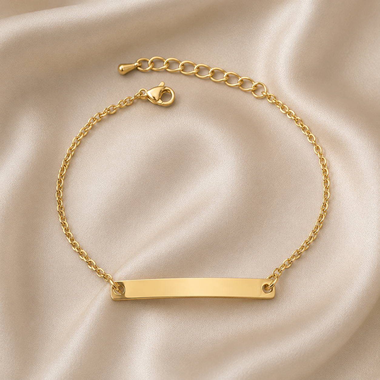 Personalized Handwriting Curved Bar Bracelet