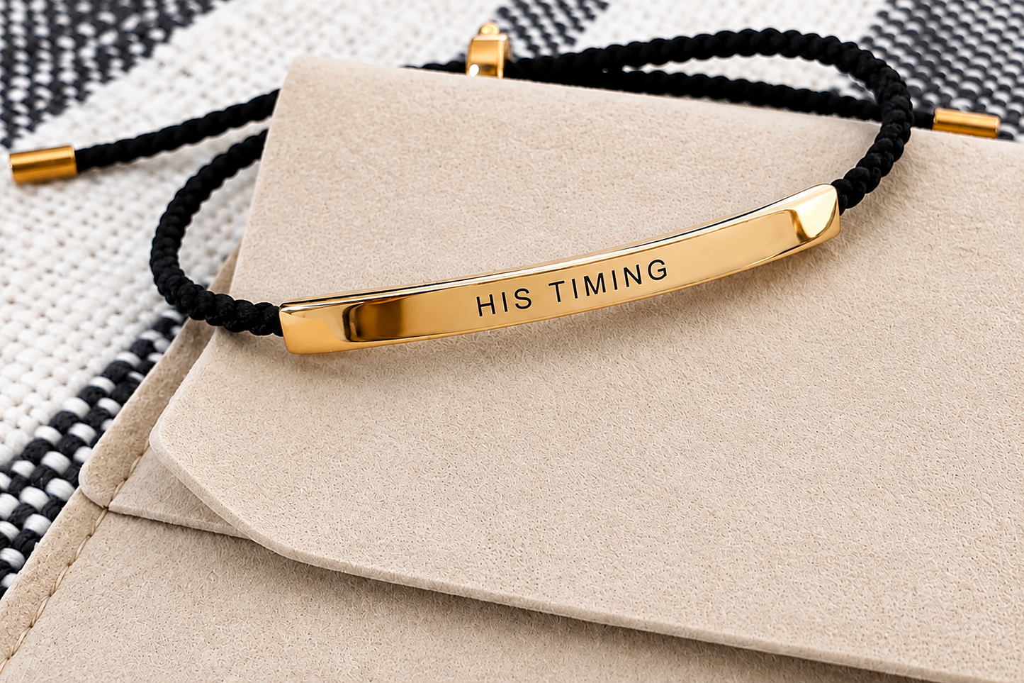 Minimalist Inspirational Bar Cord Bracelet
