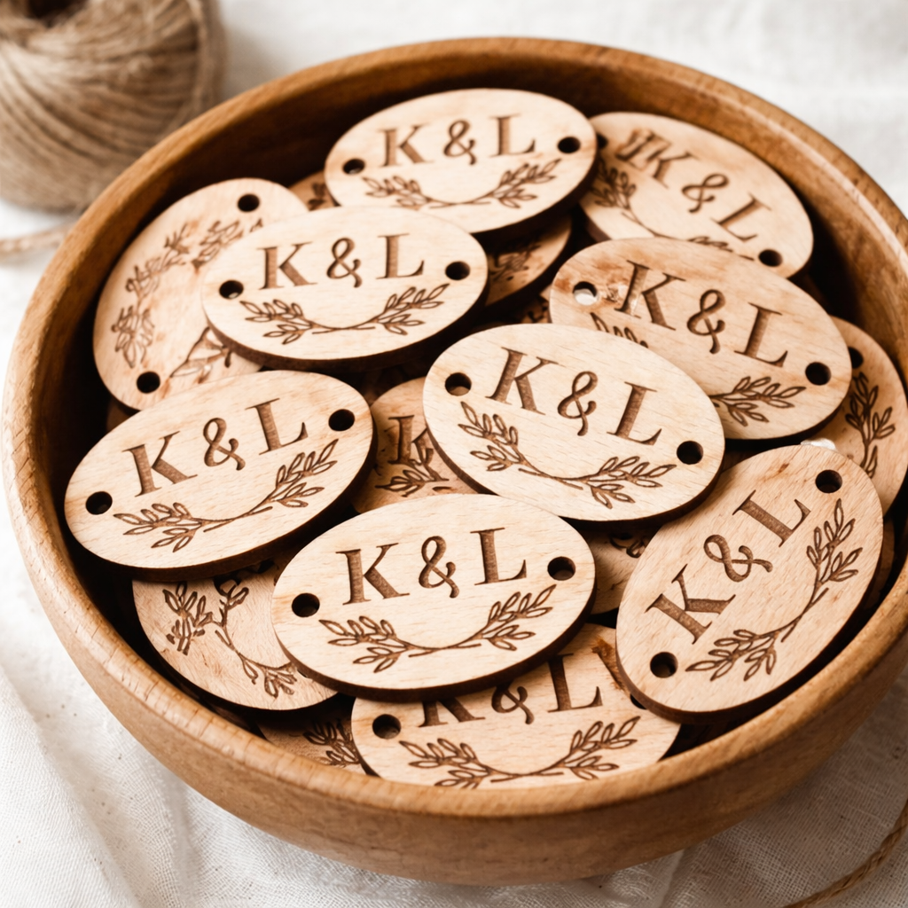 Custom Wooden Belly Band Tags Oval (set of 50)