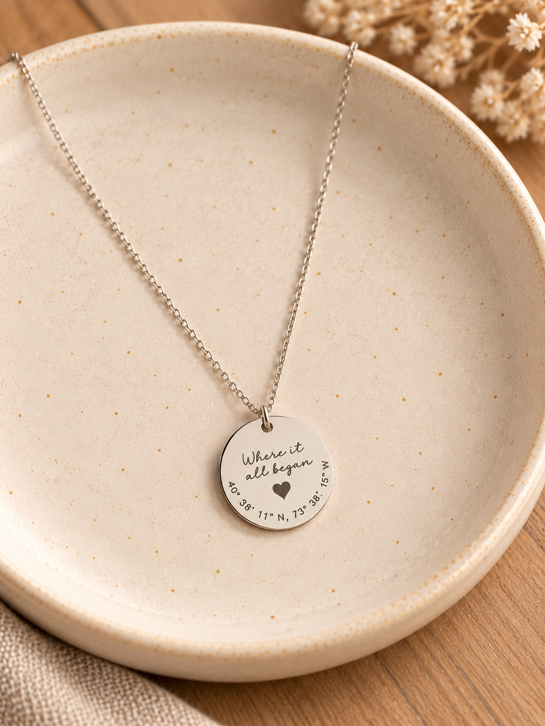 Personalized Where It All Began Coordinates Necklace