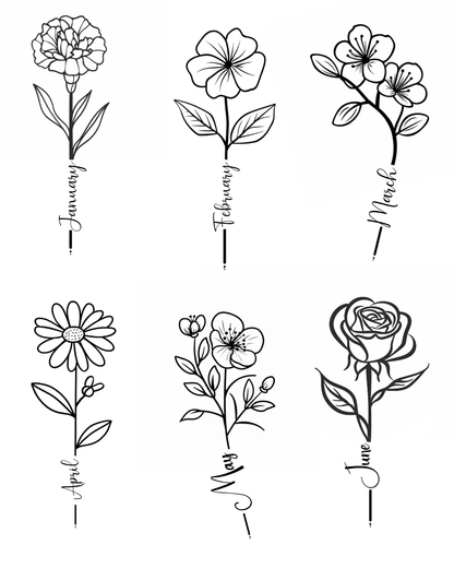 Personalized Birth Month Flower Necklace