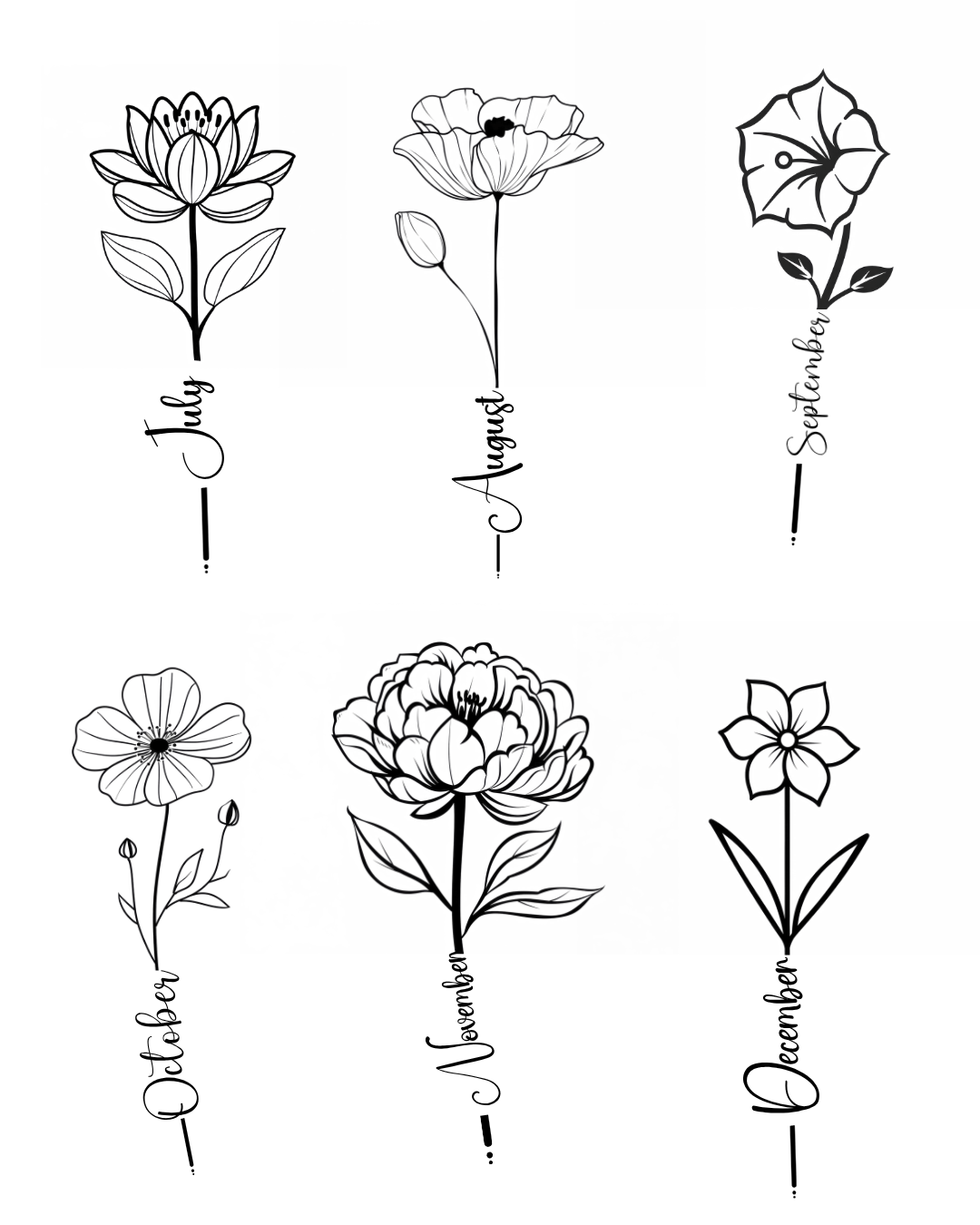 Personalized Birth Month Flower Necklace