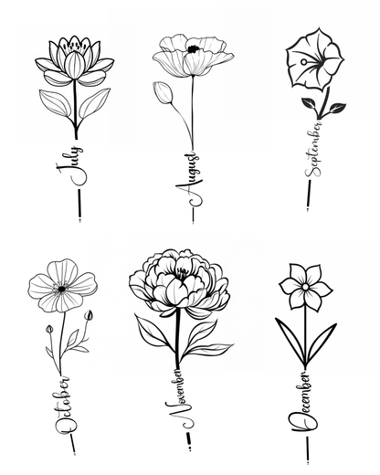 Personalized Birth Month Flower Necklace