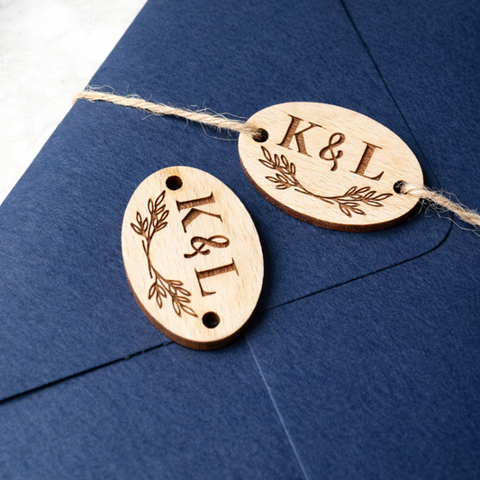 Custom Wooden Belly Band Tags Oval (set of 50)