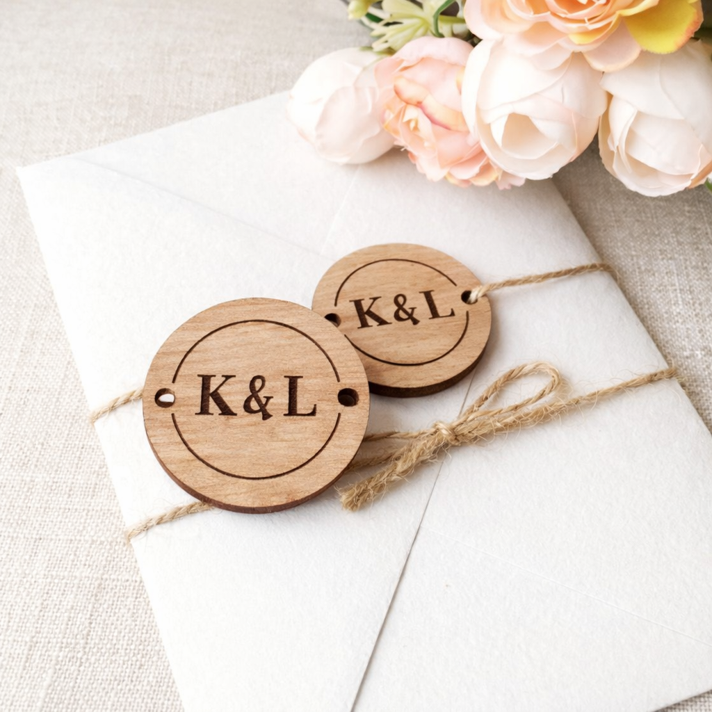 Custom Wooden Belly Band Tags Round (set of 50)