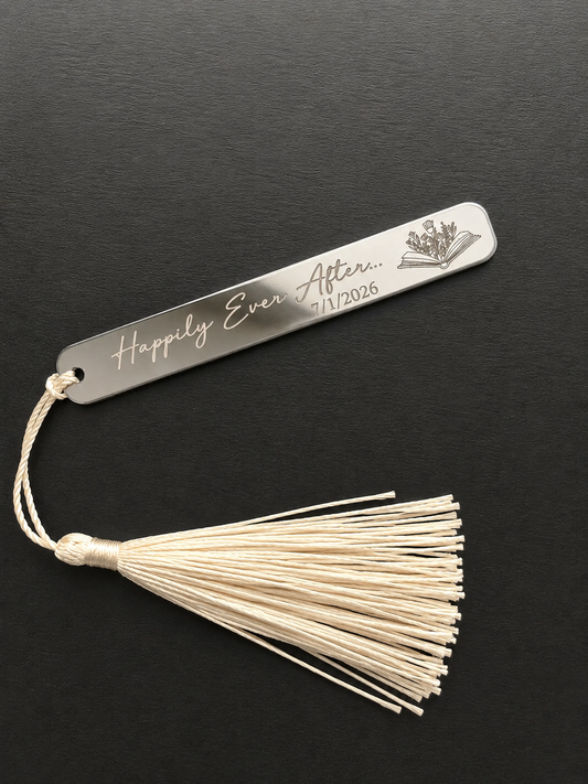 Personalized Engraved Metal Bookmark with Tassel (set of 25)