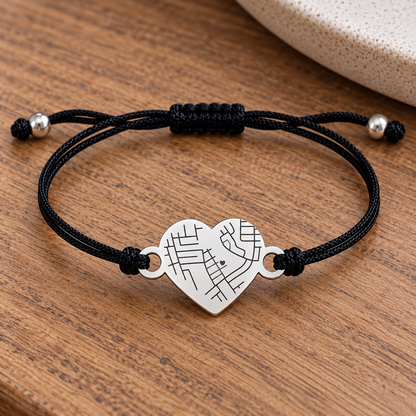 Personalized Heart Map Bracelet