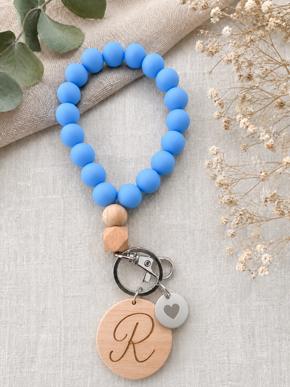 Personalized Silicone Beaded Keychain Wristlet