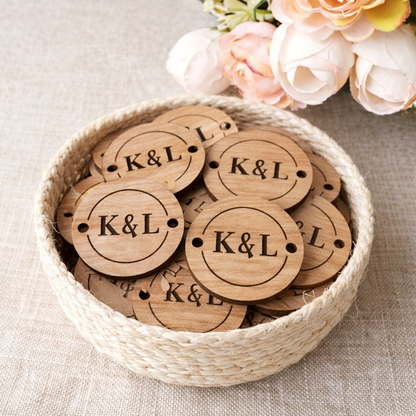 Custom Wooden Belly Band Tags Round (set of 50)