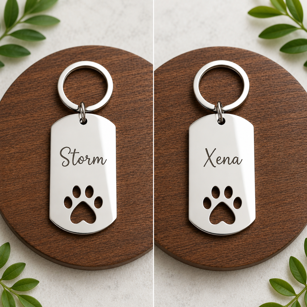Rectangle Paw Cutout Keychain
