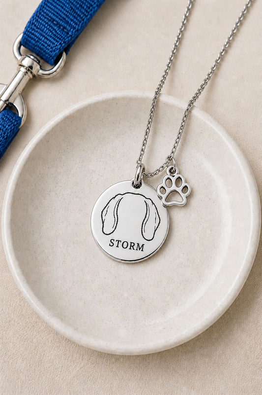 Personalized Dog Ear Necklace – Personalized Pet Keepsake Pendant