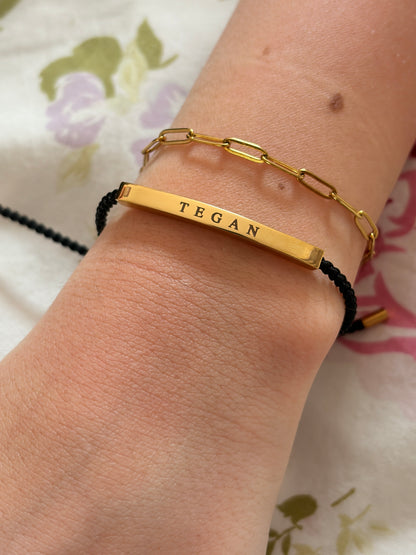 Personalized Bar Cord Bracelet