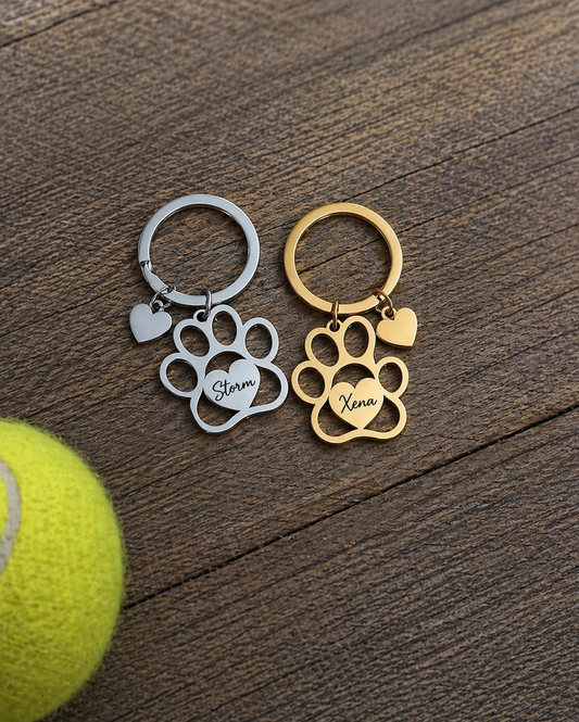 Personalized Paw Print Keychain