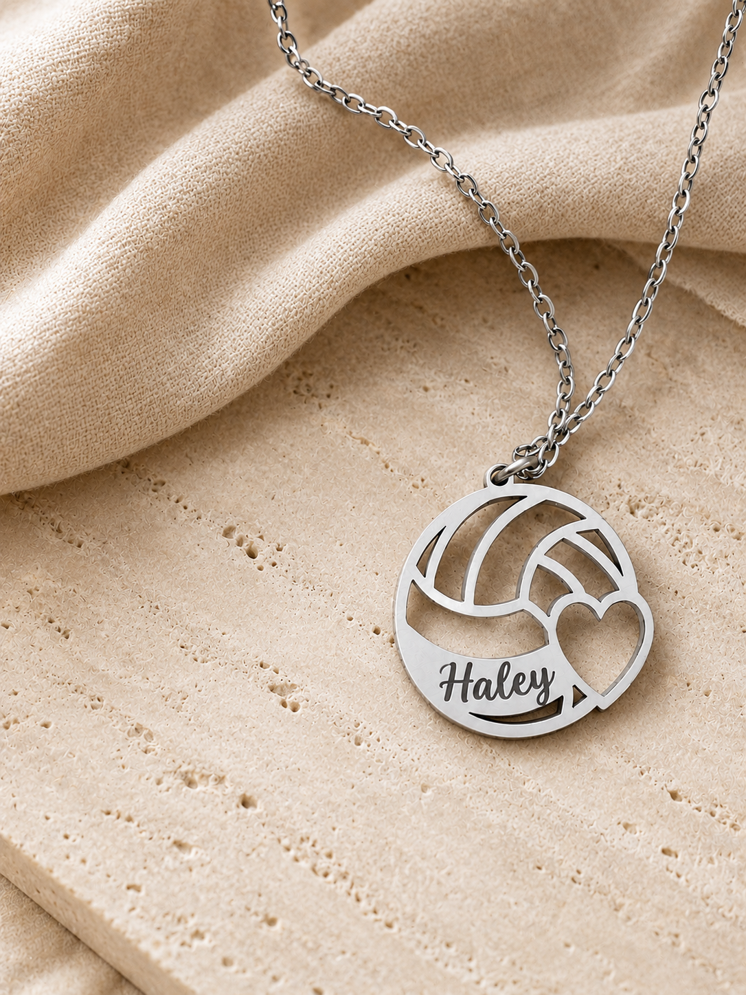 Volleyball Heart Necklace