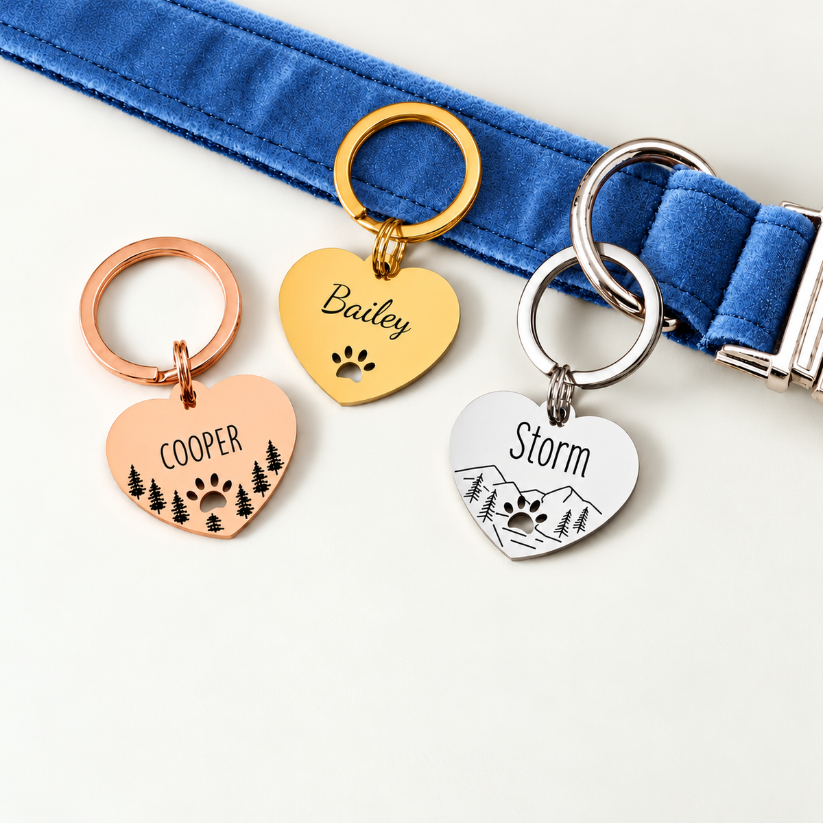 Personalized Heart-Shaped Pet ID Tag/Keychain