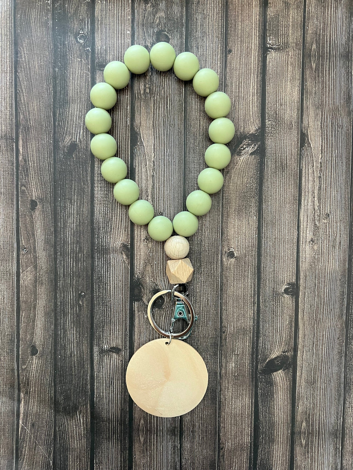 Personalized Silicone Beaded Keychain Wristlet