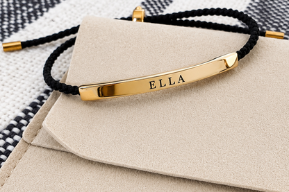 Gold braided name bracelet