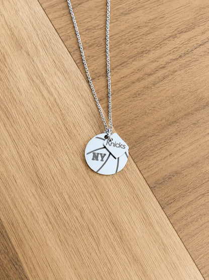 Solid Basketball Pendant Necklace