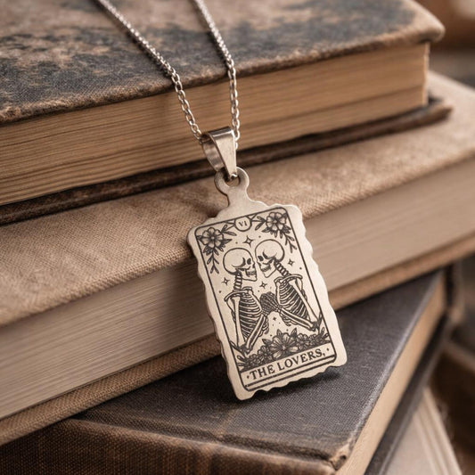 The Lovers Tarot Skeleton Necklace