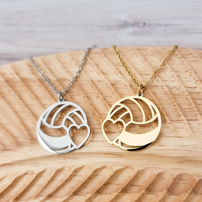 Volleyball Heart Necklace