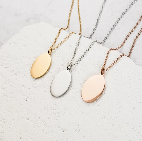 Personalized Initial & Symbol Oval Necklace